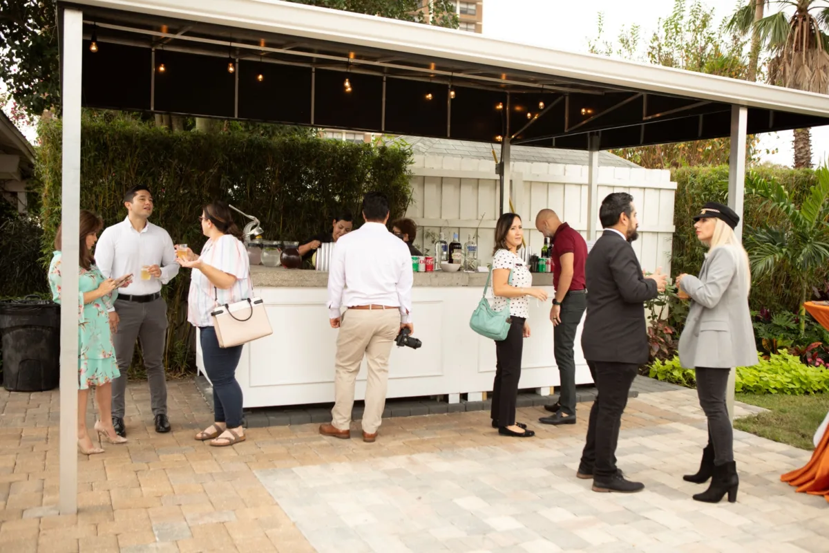 Built In Bar for Wedding Cocktail Hour at Celebration Gardens - Everything You Need to Know about Outdoor Weddings in Orlando Built In Bar for Wedding Cocktail Hour at Celebration Gardens
