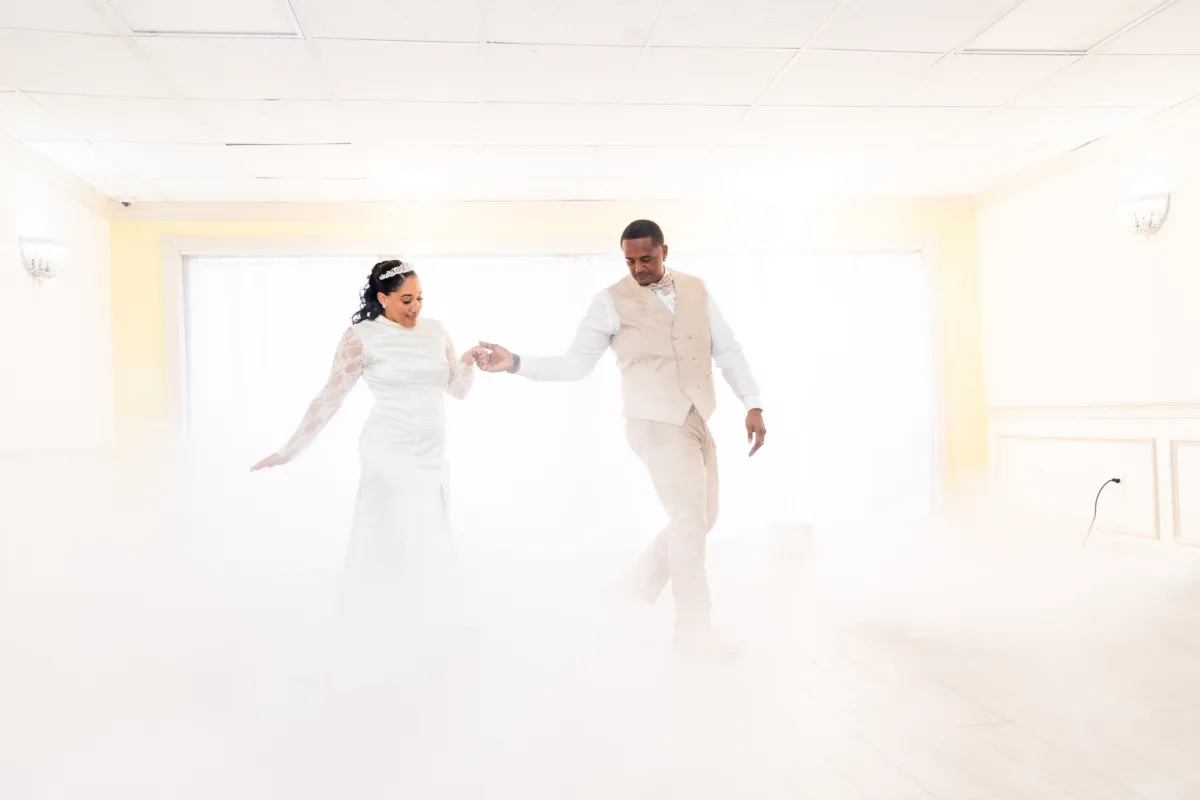 Indoor First Dance in the Dahlia Room at Celebration Gardens 2081 - A Charming Spring Wedding with an Extra Special Surprise Indoor First Dance in the Dahlia Room at Celebration Gardens 2081