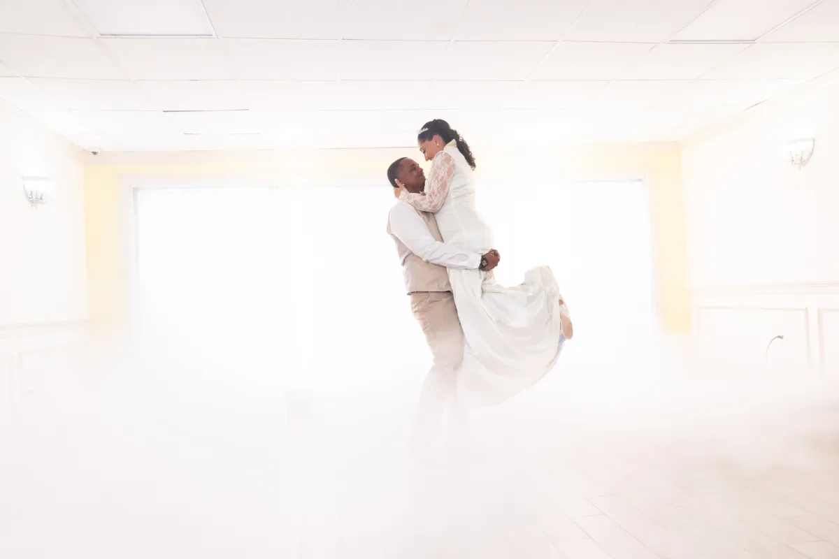 Indoor First Dance in the Dahlia Room at Celebration Gardens 2083 - A Charming Spring Wedding with an Extra Special Surprise Indoor First Dance in the Dahlia Room at Celebration Gardens 2083