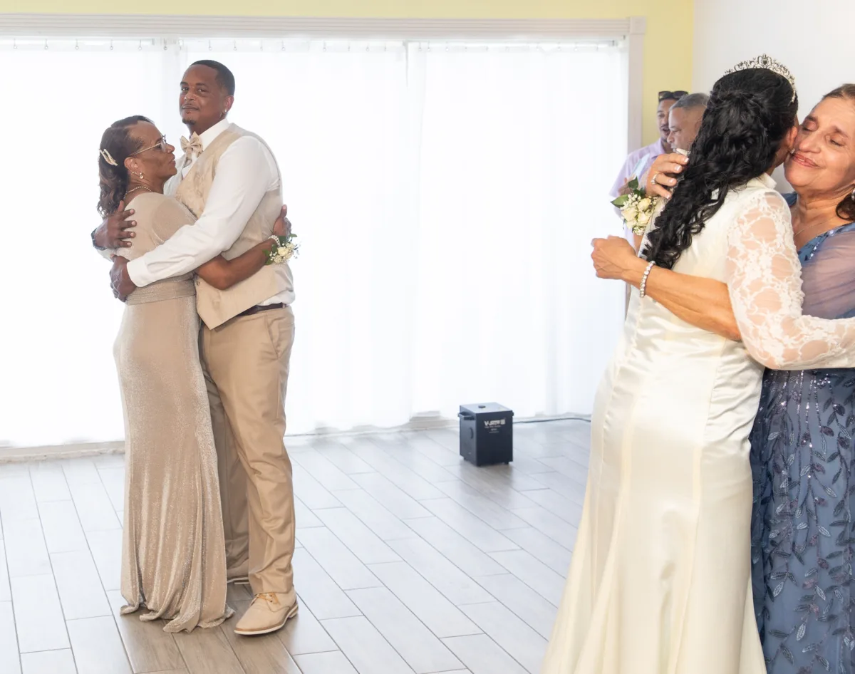Indoor Parent Dances in the Dahlia Room at Celebration Gardens 2035 - A Charming Spring Wedding with an Extra Special Surprise Indoor Parent Dances in the Dahlia Room at Celebration Gardens 2035