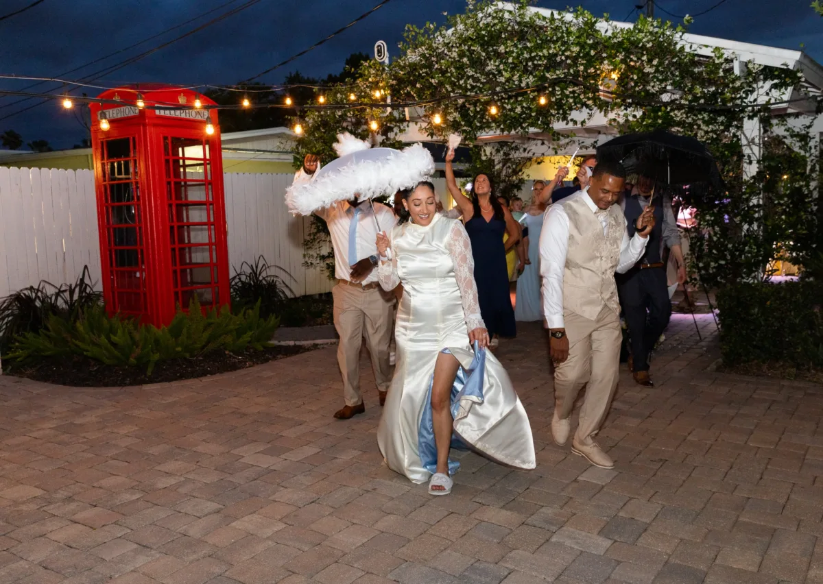 Wedding Second Line at Celebration Gardens Orlando 2320 - A Charming Spring Wedding with an Extra Special Surprise Wedding Second Line at Celebration Gardens Orlando 2320